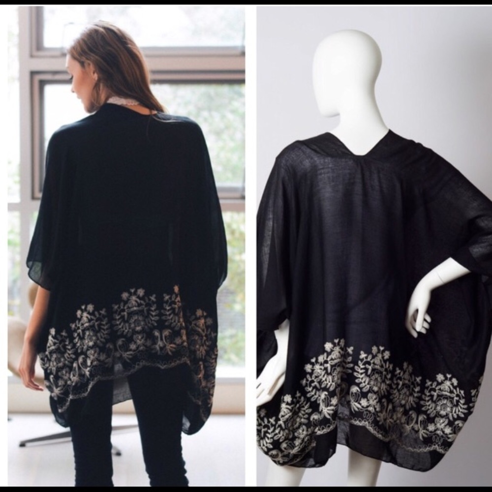 Floral Embroidered Kimono - Picture 2 of 5
